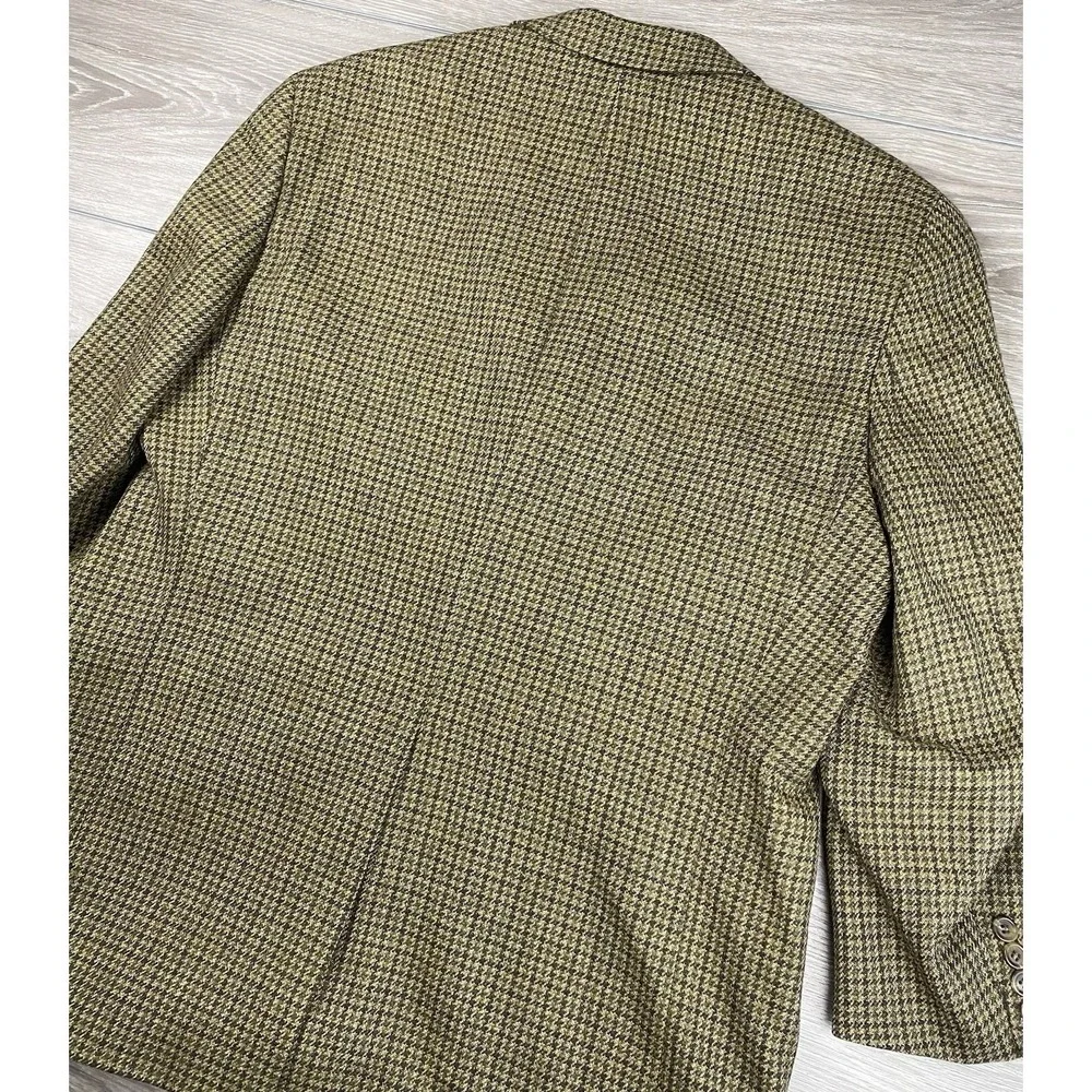 Chaps Ralph Lauren Men's Vtg Wool Herringbone Tweed Sport Coat Blazer Brown 44 R
